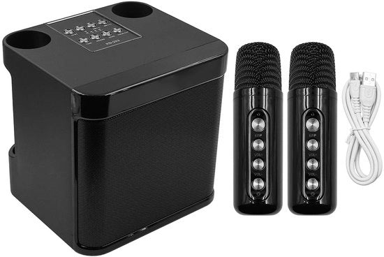 Apparecchio Karaoke Portatile - Microfono - Bluetooth 5.0 - 10W Potenza - 1500 mAh Batteria - Adatto per Feste - Macchina Karaoke