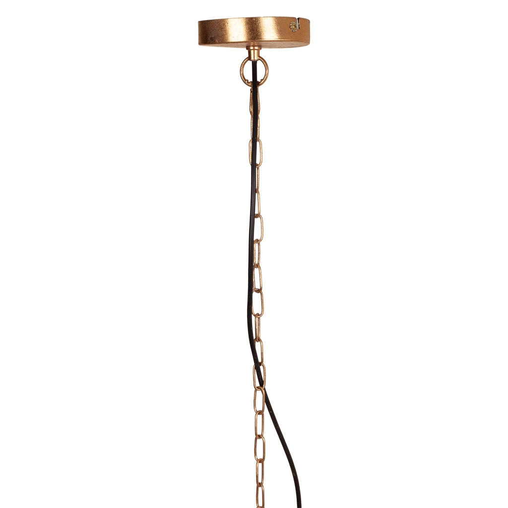 Plafoniera in metallo dorato 41x40x46,5/102h