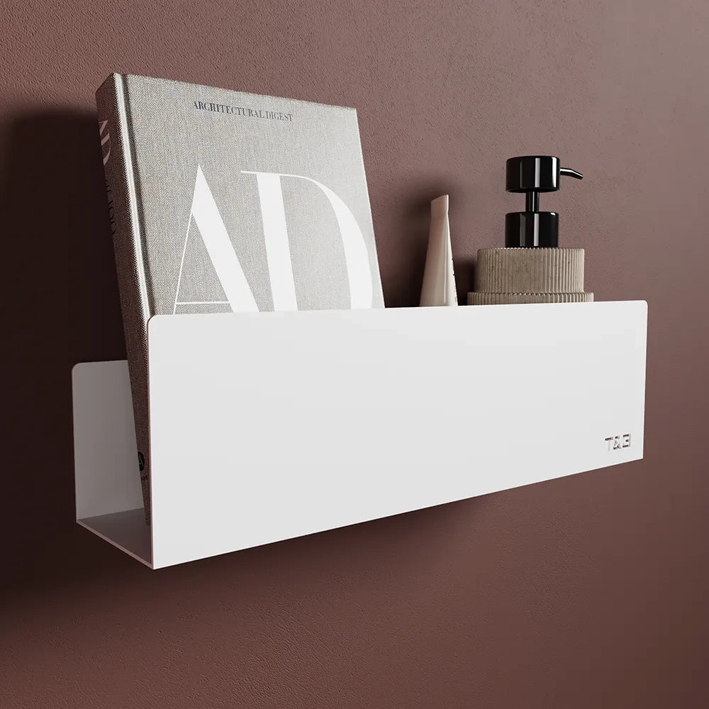 Mensola doccia portaoggetti da 40cm in alluminio bianco opaco | Alta