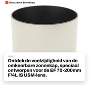Capocchia solare reversibile per EF 70-200mm F/4L IS USM - Finestra opaca - Peso ridotto 86g - Capocchia solare