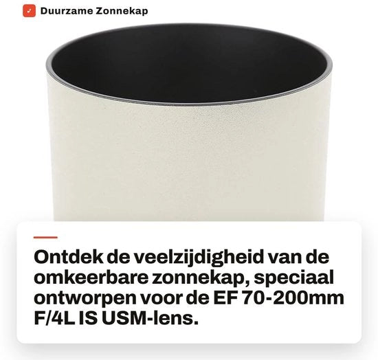 Capocchia solare reversibile per EF 70-200mm F/4L IS USM - Finestra opaca - Peso ridotto 86g - Capocchia solare