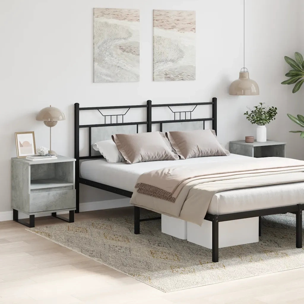 Comodini 2pz-Set di 2 Tavolino da notte Grigio Cemento 40x35x50 cm in Legno Multistrato 611744