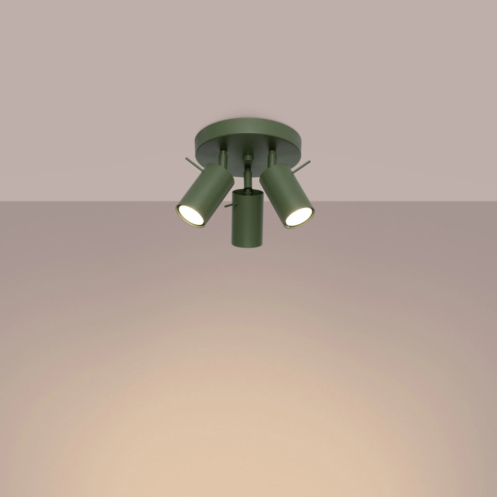 Lampada da soffitto RING 3P verde oliva