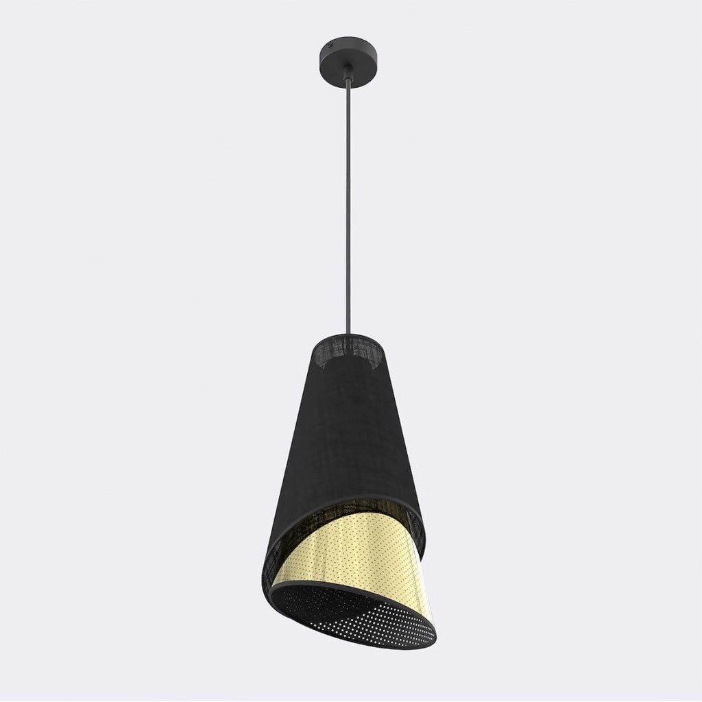 Lampada a sospensione MODA in acciaio nero e oro