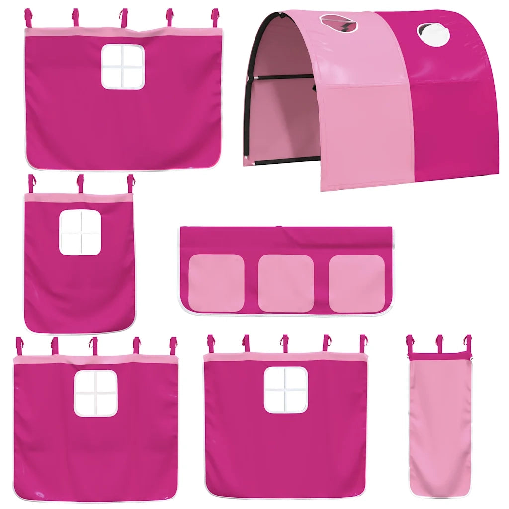 Letto a Castello senza Materasso Rosa 90x200 cm Legno di Pino