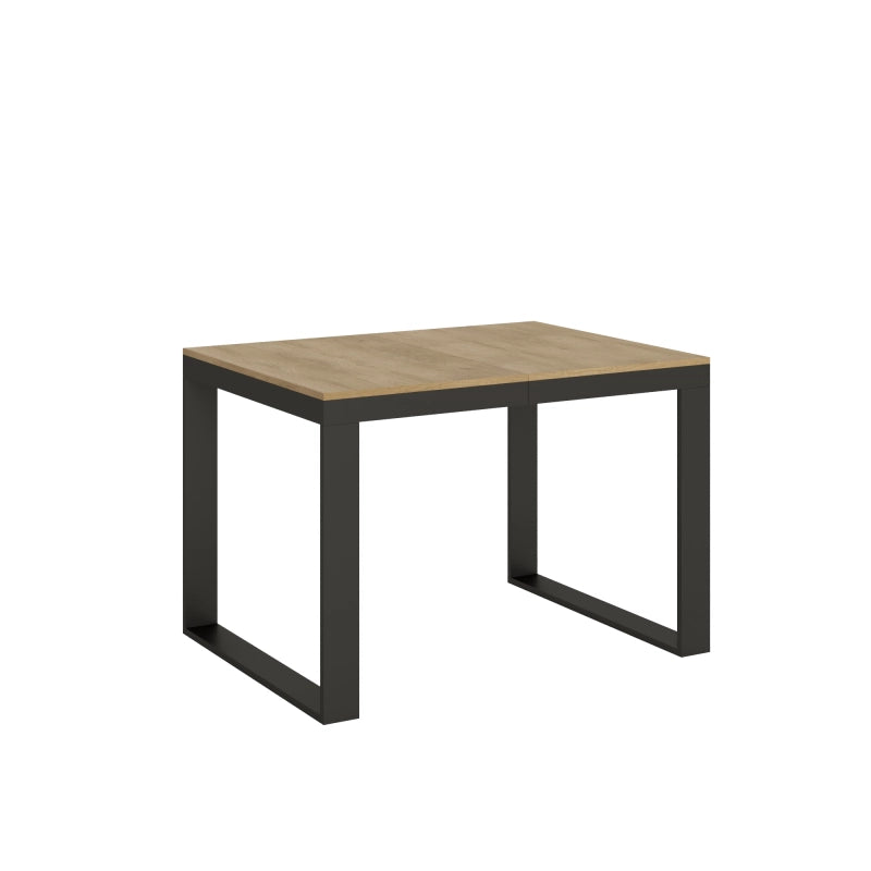 Tavolo allungabile 90x120/380 cm Tecno Evolution telaio Antracite - Quercia Natura