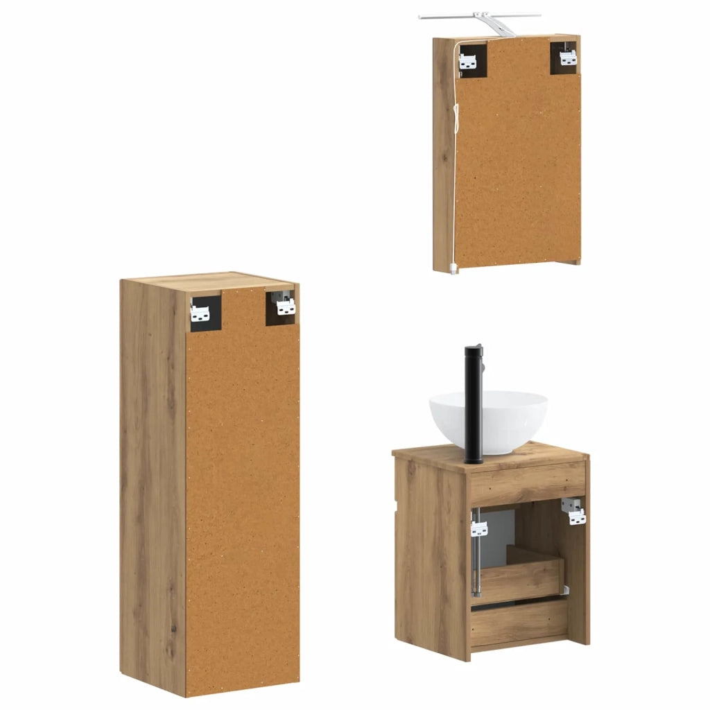 Set di mobili per il bagno 4 pcs Rovere Artigianale 3407462