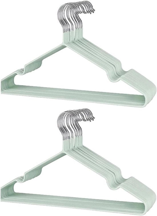 Hangers in metal con rivestimento in gomma - antislip - 10 pezzi - cromato