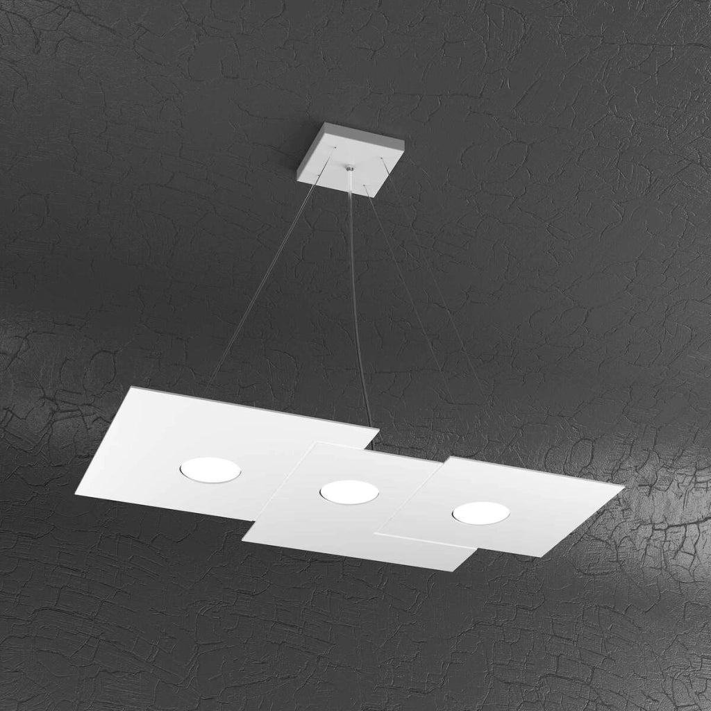PLATE SOSPENSIONE 3 LUCI ATTACCO GX53 BIANCO