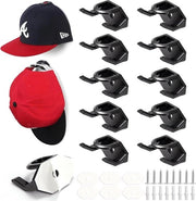 Etichette per cappello da appendere con chiodo per cappelli neri - montaggio a parete - 16 pezzi.