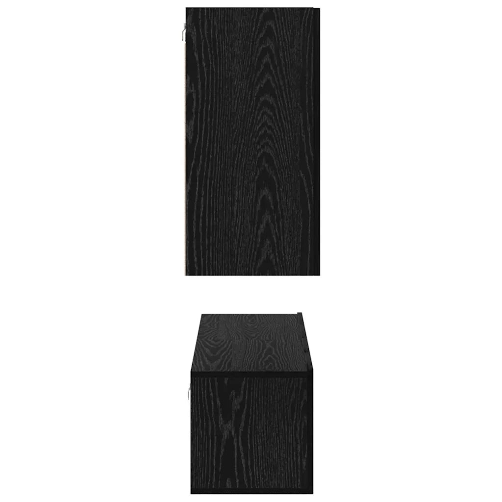 Set mobile TV Montaggio a parete Rovere Nero Legno multistrato 3393463