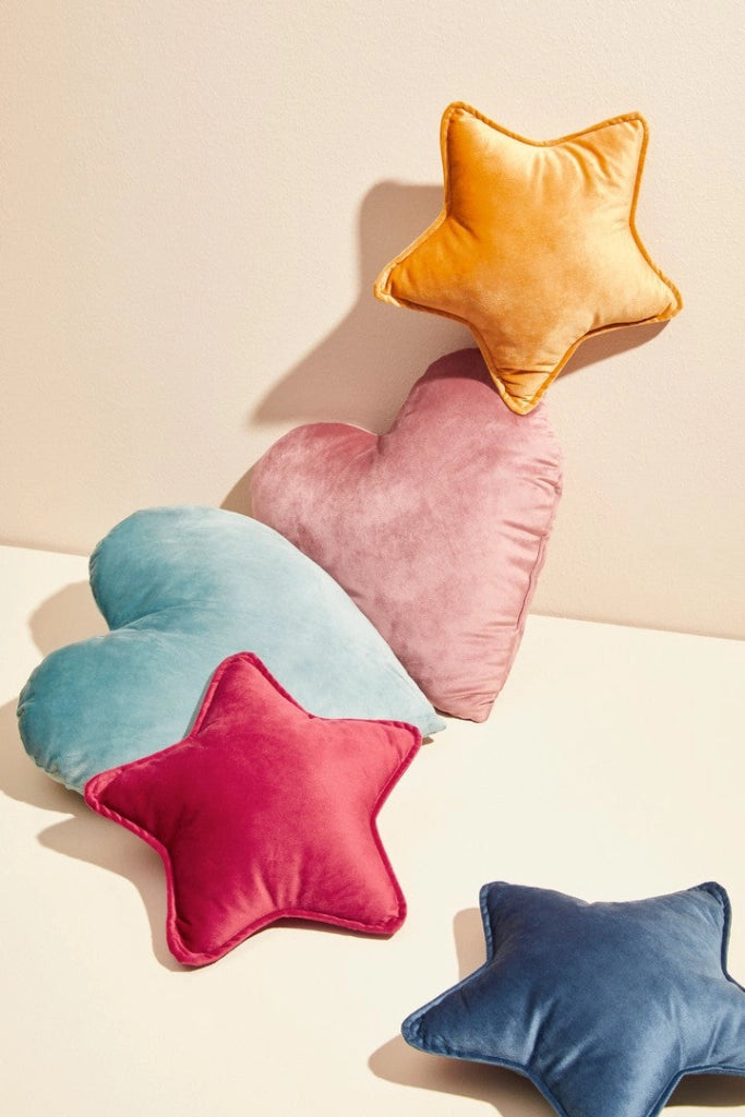 Cuscino a Forma di Cuore in Velluto Rosa 42x41 cm - RASHAD