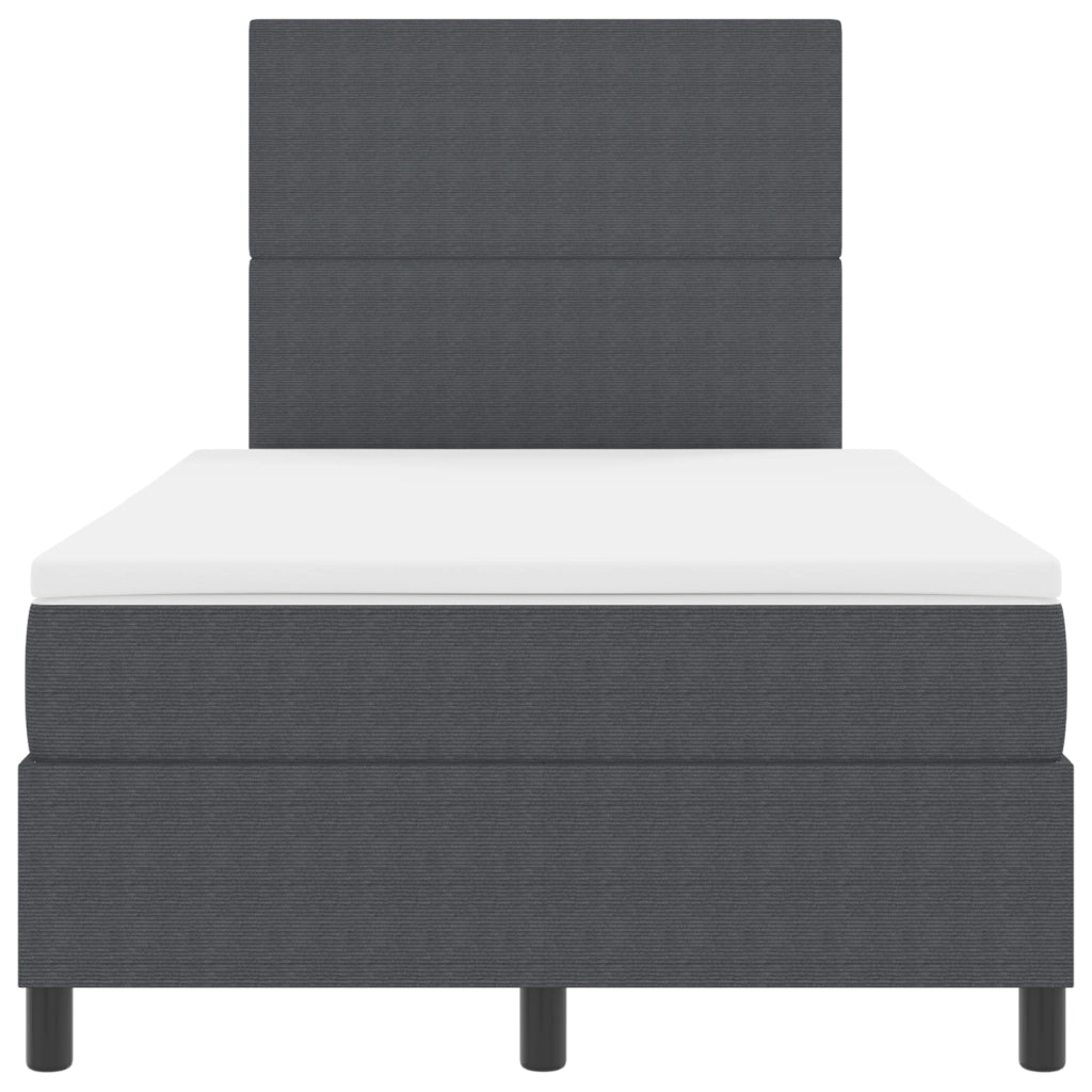 Letto Contenitore con Materasso & Luce LED Grigio Scuro Piccolo Matrimoniale in Velluto