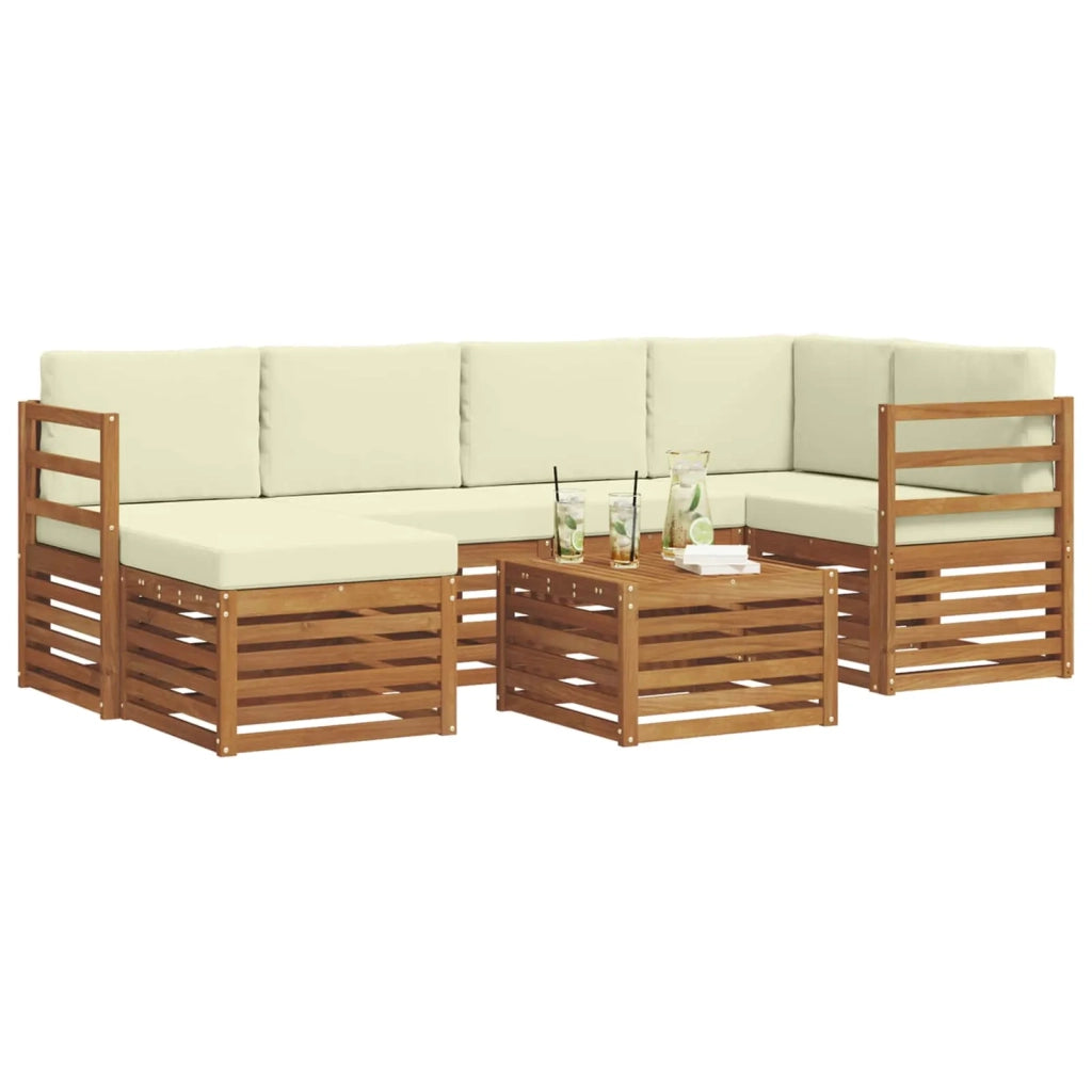Set divano sezionale con cuscino 7 pcs Naturale e Crema