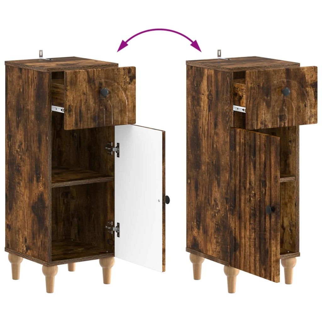 Set di Armadi da Bagno da 2 Pezzi ALKMAAR Rovere Fumo 3417995