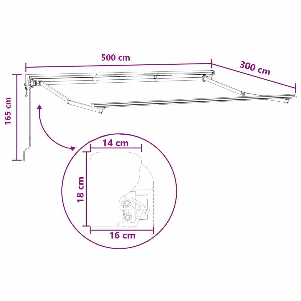 Tenda retrattile Grigio chiaro e bianco 5 x 3 m 3426402