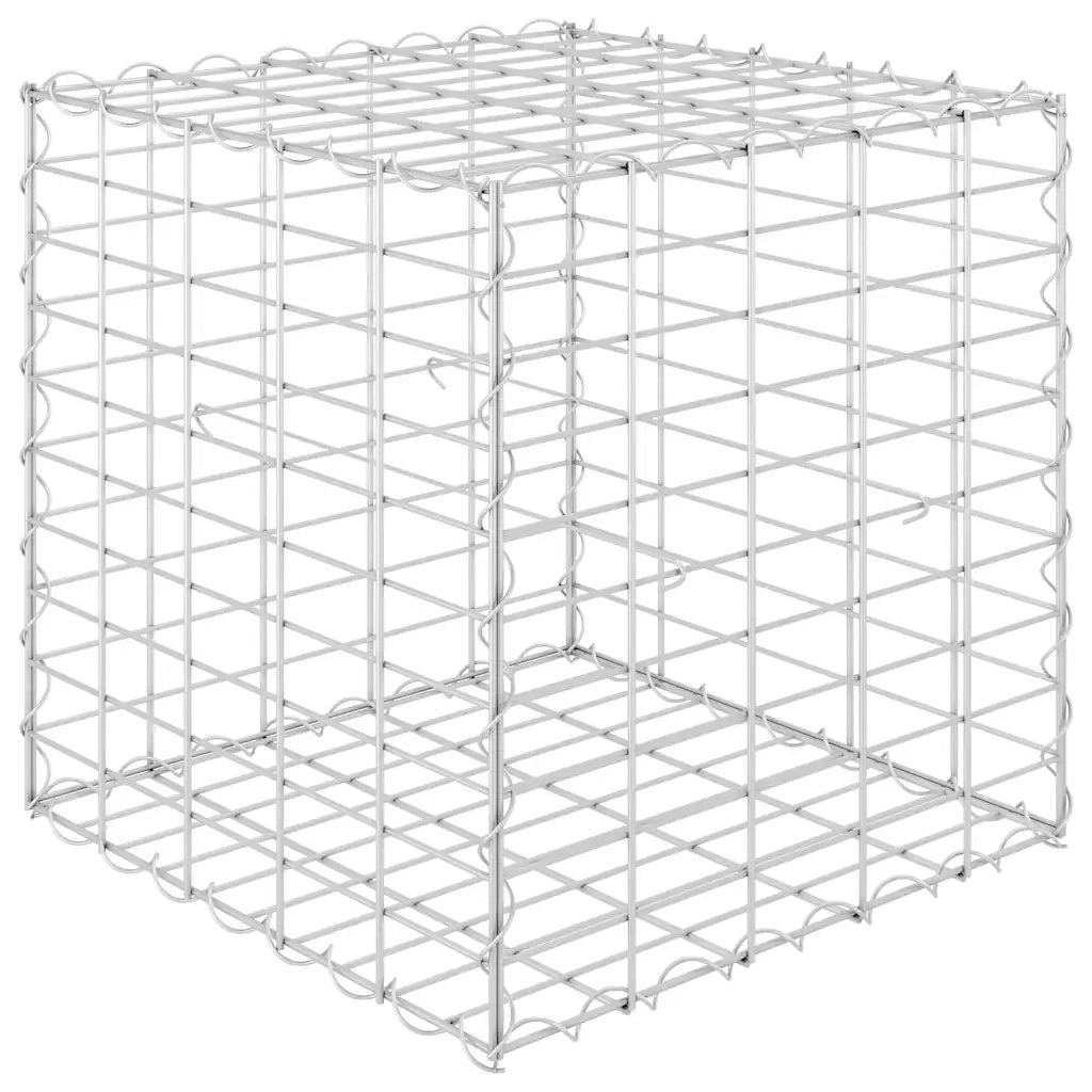 Gabbione Letto Rialzato a Cubo in Filo di Acciaio 50x50x50 cm