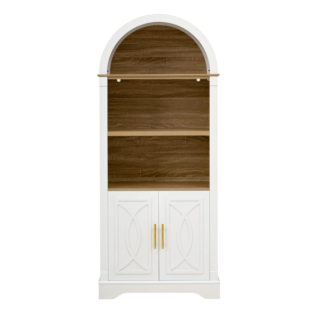 CREDENZA ALTA con LED 76,2x40,1x180 cm in MDF e PB Bianca