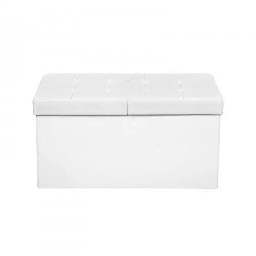 Panca contenitore con seduta pieghevole carico massimo 300 kg 76 x 38 x 38 cm bianco 80 litri bianco 12_0000230
