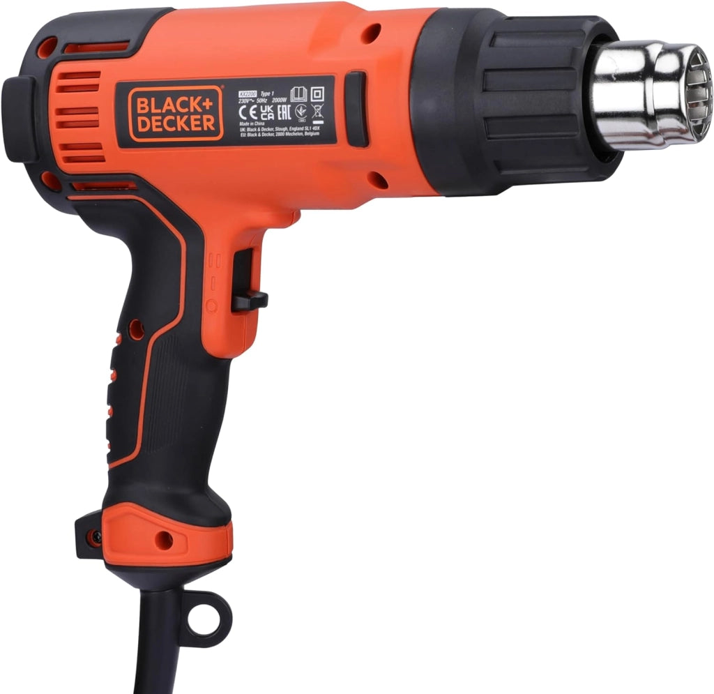 Black+decker kx2200k-qs pistola termica ad aria calda, sverniciatore potenza 2000w
