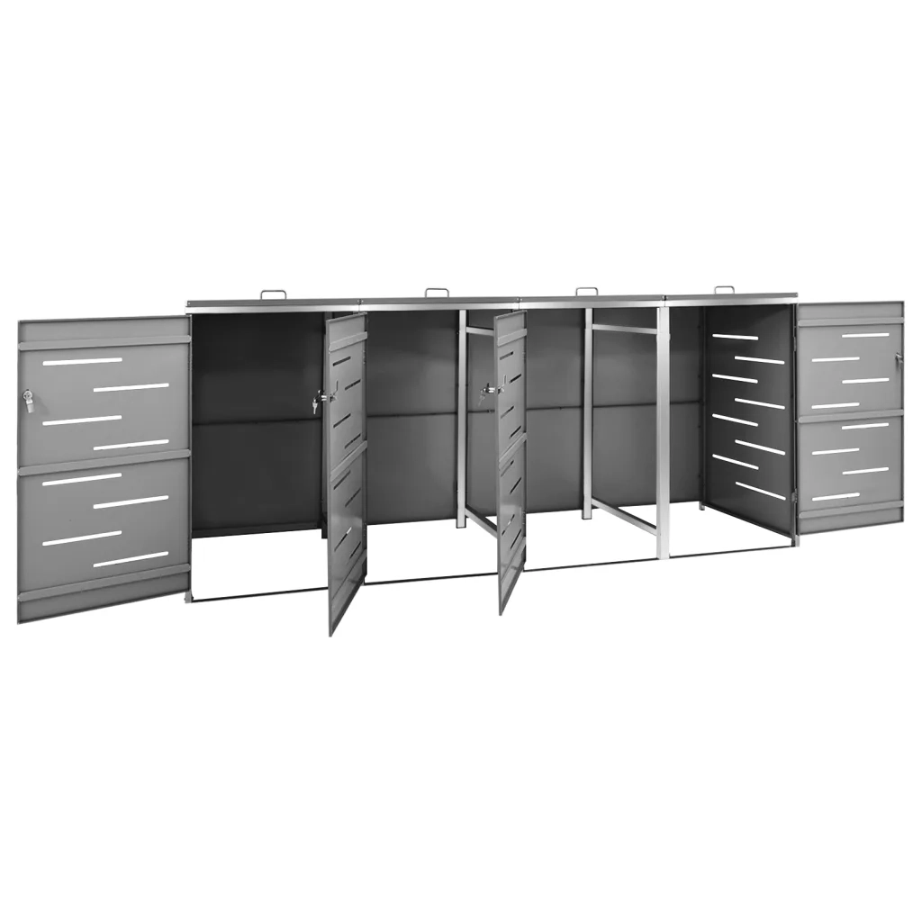 Copribidone per Spazzatura Singolo 69x77,5x112,5cm Acciaio Inox 149557