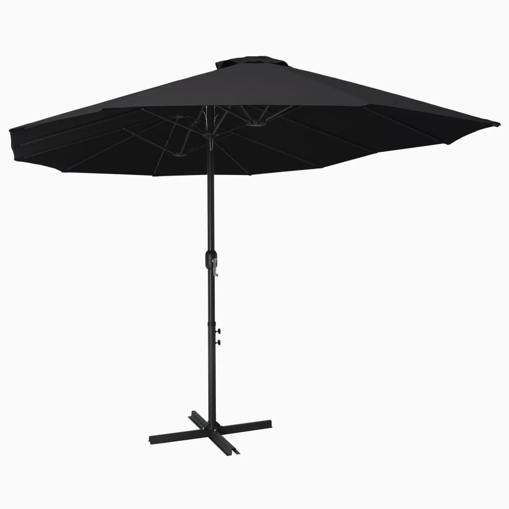Ombrellone da esterno e palo in alluminio 460 x 270 cm nero 02_0008296