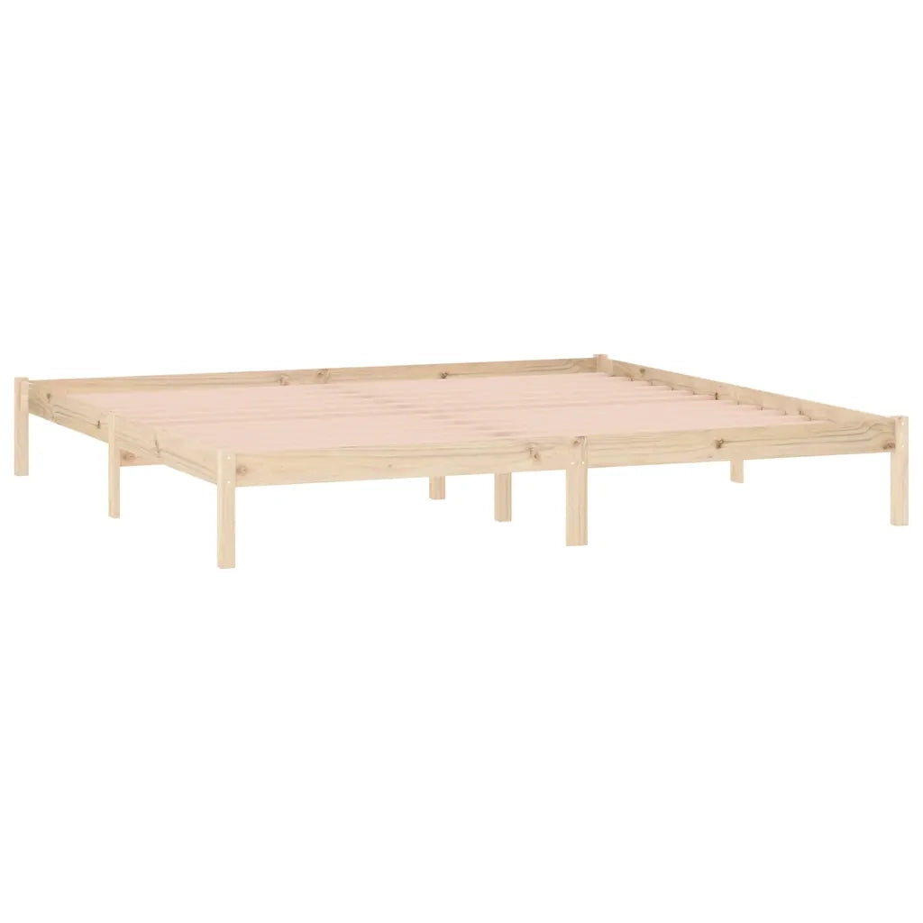 Letto matrimoniale | Letto per adulti | Giroletto senza Materasso 193x203 cm in Legno di Pino King