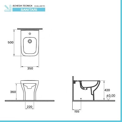 Sanitari filomuro senza brida bianco lucido con sedile soft-close  Plana