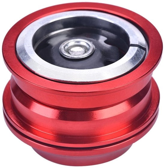 Set di sterzo per bicicletta 1 1/8 pollici - Sterzo in alluminio - Leggero e duraturo - Rosso - Per bicicletta da corsa e mountain bike - Adatto per forcella da 44 mm