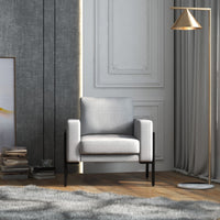 Poltrona Imbottita 82x70x83,5 cm in Poliestere Grigio Chiaro