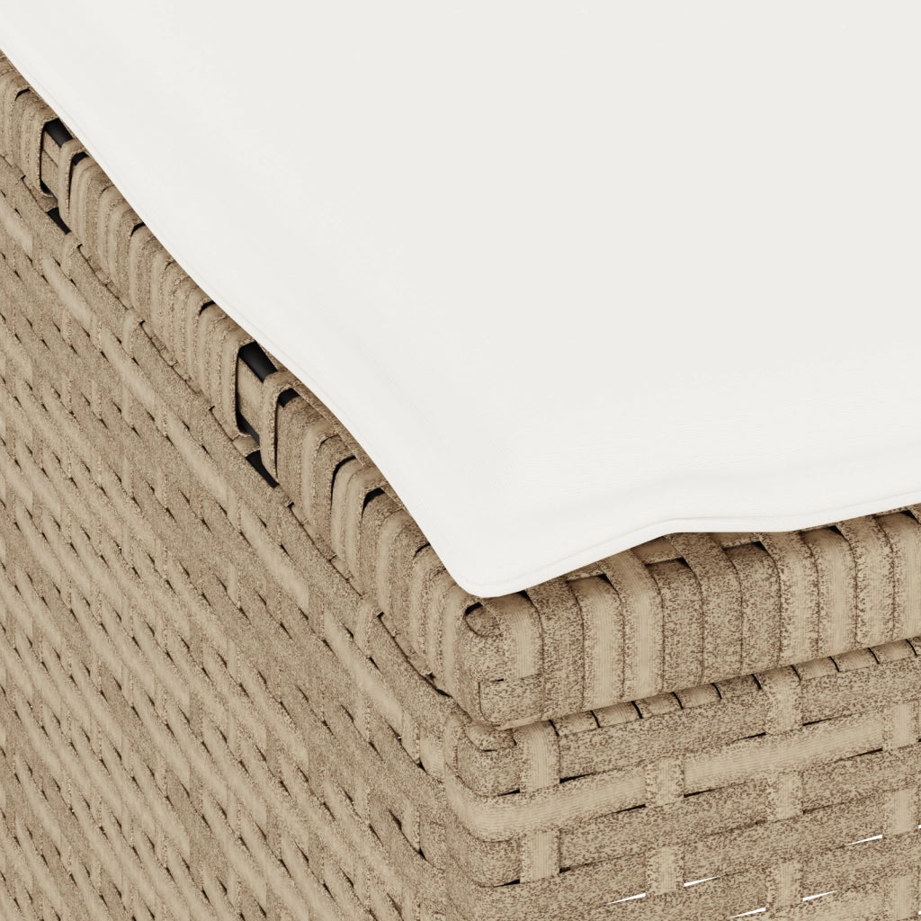 Set da pranzo da giardino 4 pezzi con cuscini Beige in Rattan Sintetico e Acacia