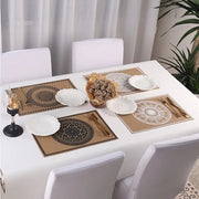 Set di quattro tovagliette in juta stampate, tovaglie di tavola isolanti al calore e resistenti al calore, sottopanchine, tovaglioli e tovaglioli per servizio (35 cm x 45 cm)