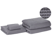 Set di 4 asciugamani da bagno e tappetino da bagno per ospiti in cotone grigio Zero Twist