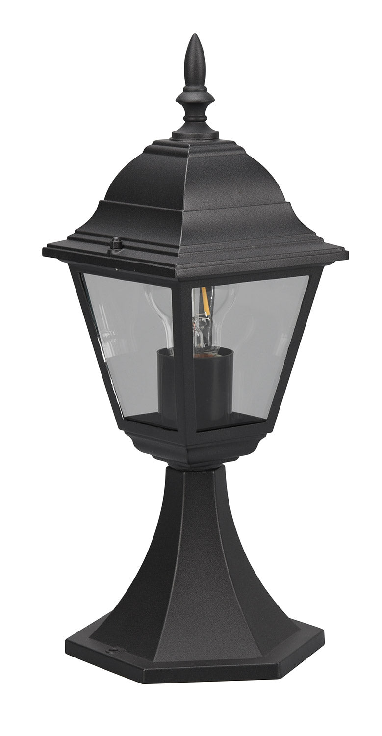 Lampada Palo da Esterno Attacco E27 in Alluminio Nero Opaco