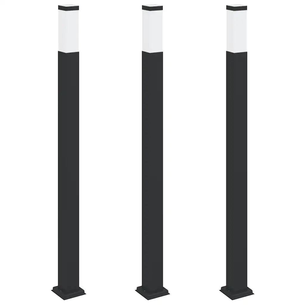 Lampioni a palo 3 pz 110 cm Nero IP44 4006076