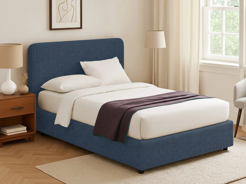 Slough, Letto Singolo Sfoderabile Made in Italy, blu