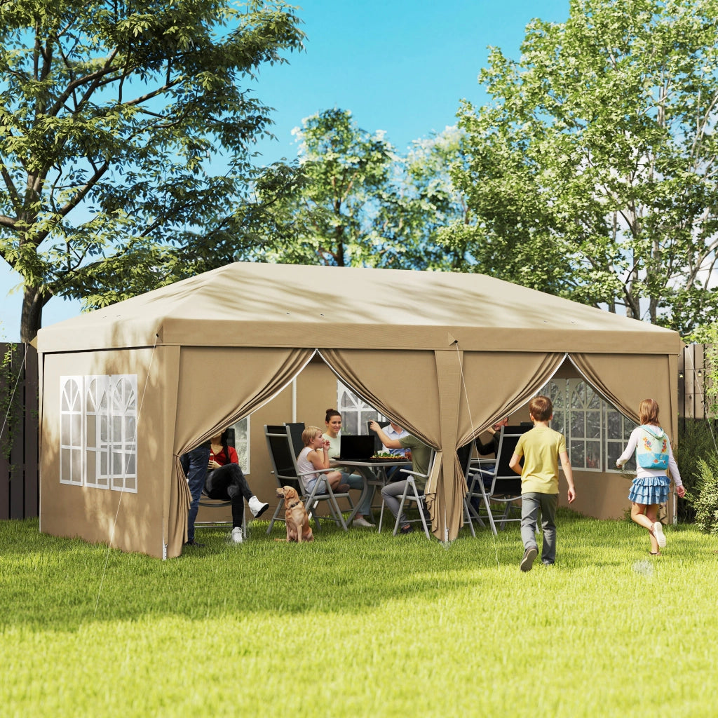 Tonnelle da giardino pieghevole ¨C zephmum ¨C 6x3x2.7m kaki