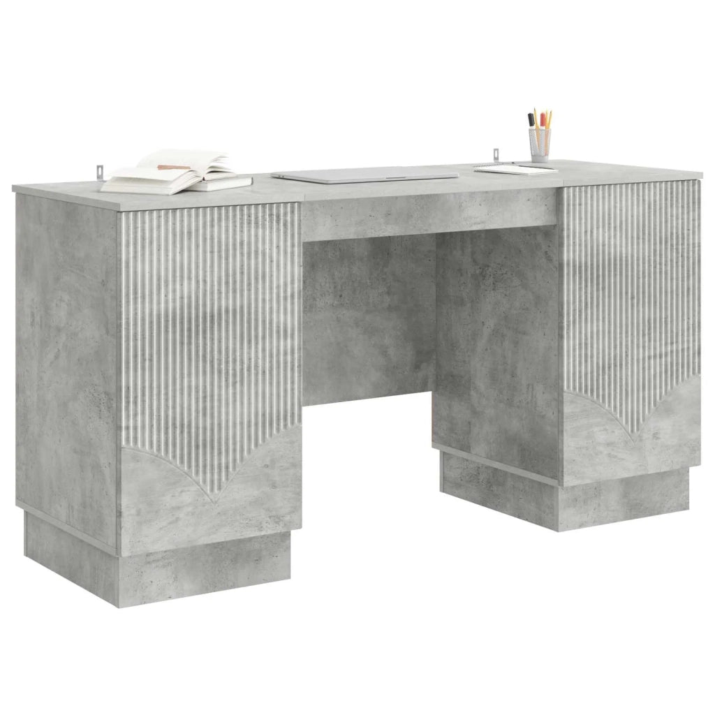 Scrivania con lo scaffale Grigio Cemento 142,5 x 50 x 75 cm