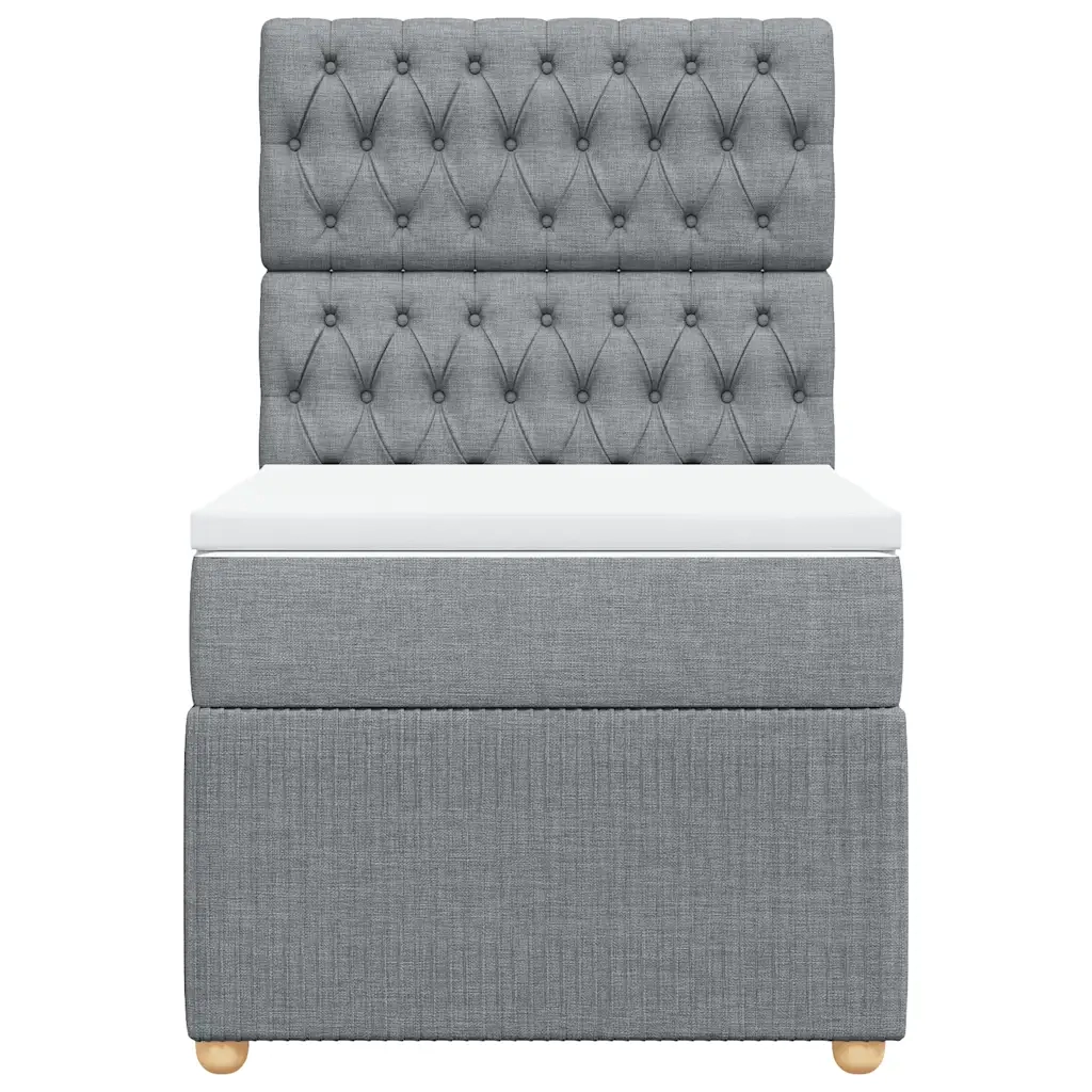 Giroletto a Molle con Materasso Grigio Chiaro 90x190 cm Tessuto