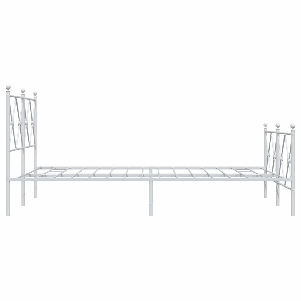 Giroletto con Testiera e Pediera-Struttura Letto Metallo Bianco 120x200 cm 161985