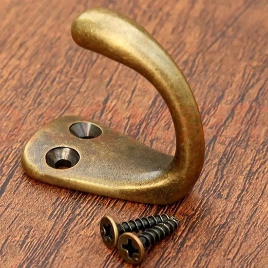 Set da 3 di uncini da parete in ottone | Ottone classico | Stile vintage moderno | Montaggio a parete per bagno/camera da letto