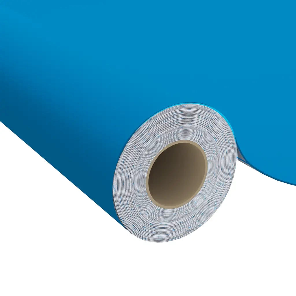 Pellicola Autoadesiva per Mobili Azzurra 500x90 cm in PVC CFW9047285