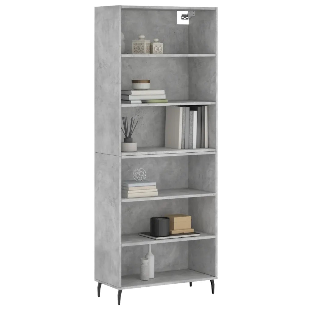 Credenza Grigio Sonoma 69,5x32,5x180 cm Legno Multistratocod mxl 101561