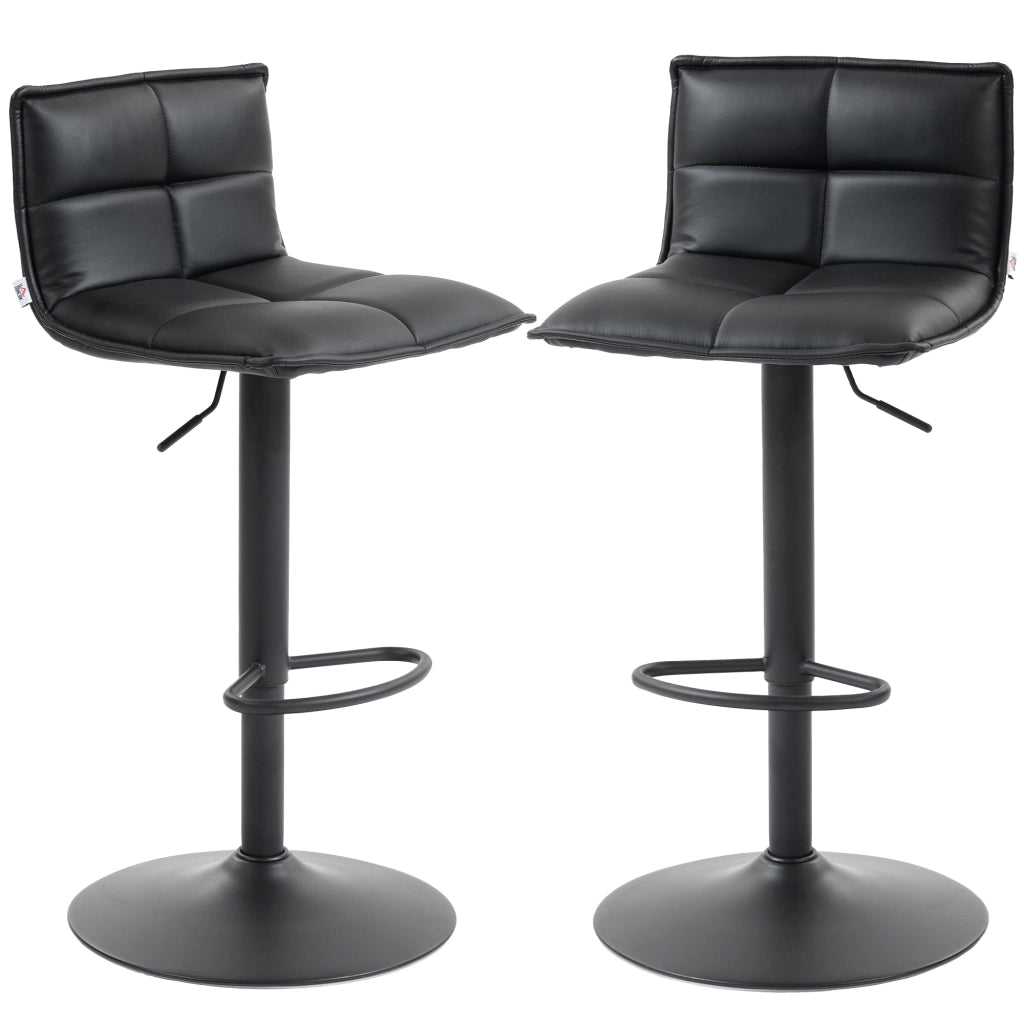 Sgabelli da bar regolabili in altezza con sedile girevole ¨C zephmum ¨C PU nero 44x45x85-106 cm