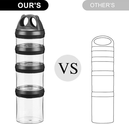 Set di contenitori per snack da 30oz con chiusura a vite Twist Lock per la conservazione degli alimenti - Contenitore per pile di noci e caramelle - Oggetto da viaggio per dispenser - Inerte al BPA e impermeabile - Nero