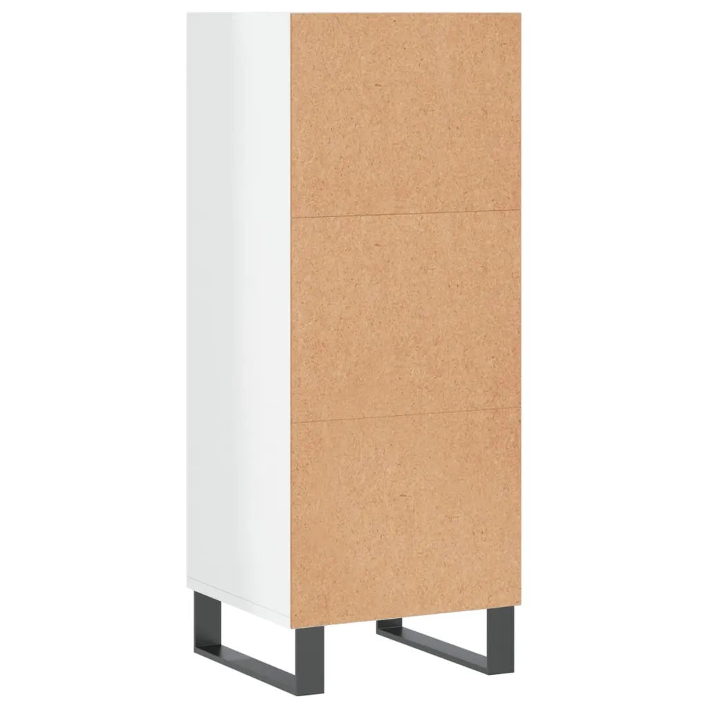 Credenza-Buffet-Armadio da cucina Bianco Lucido 34,5x32,5x90 cm in Legno Multistrato 298978