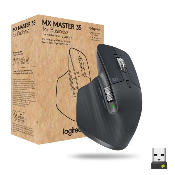 Logitech mx master 3s for business mouse ufficio mano destra rf senza fili + bluetooth laser 8000 dpi - 910-006582
