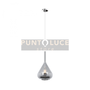 SOSPENSIONE CROMO 1 LUCE VETRO FUME 1177CR-S1-FU