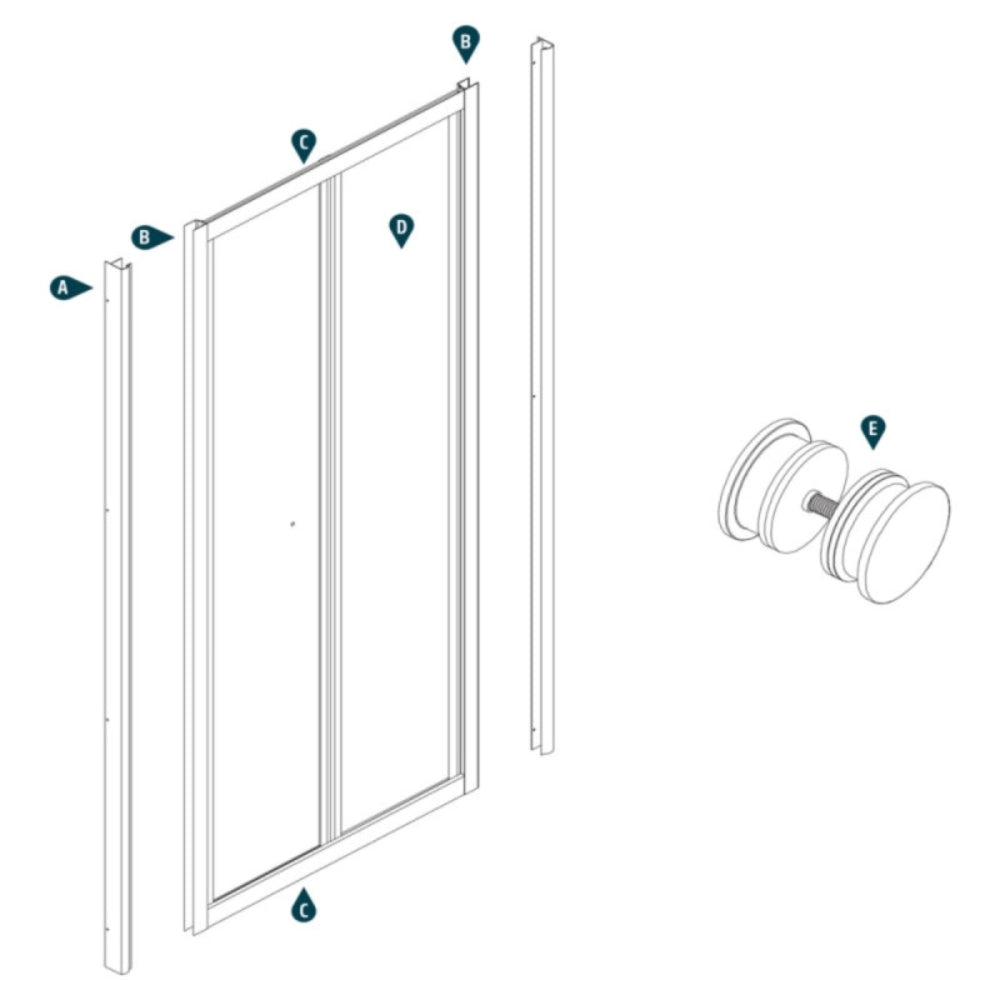 Porta doccia a soffietto book cristallo temprato profilo bianco bianco *** misure 76-80xh190cm trasparente, confezione 1