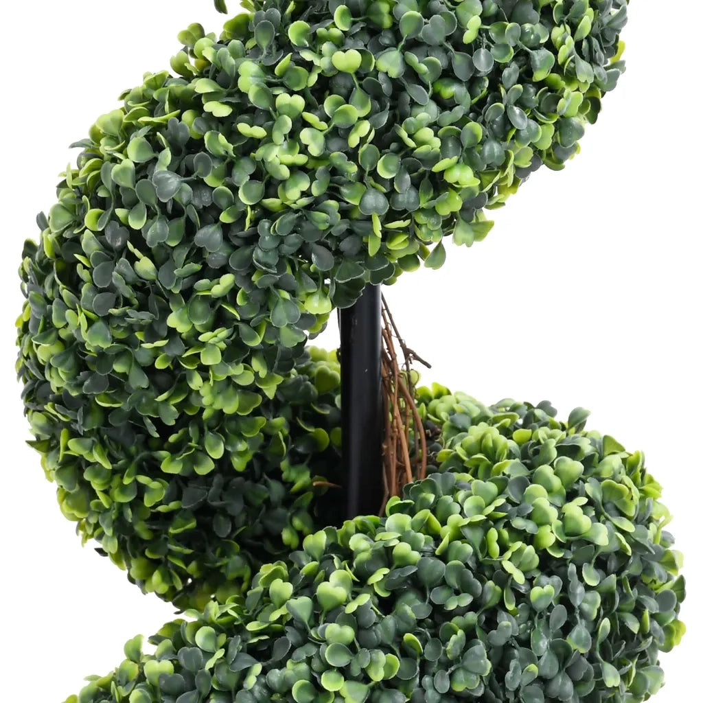Pianta di Bosso Artificiale a Spirale con Vaso Verde 100 cm CFW4718554